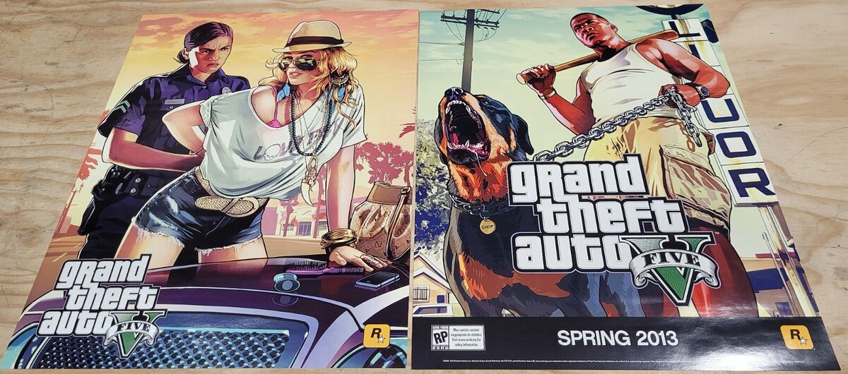 NEW Official Grand Theft Auto V 5 Double Sided Promo Poster