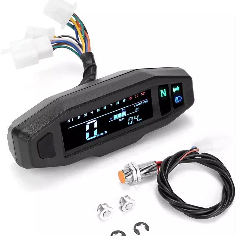 Medidor Eléctrico Moto Velocímetro Digital Odómetro Universal Mini Medidor RPM Foto 4 de 4