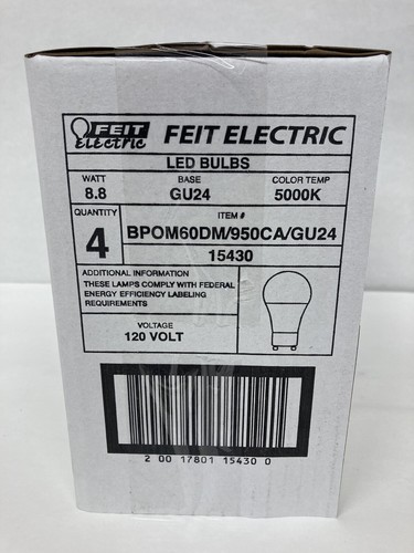 Feit Electric enhance 60-Watt Daylight White LED- 5000K Pack Of 4 - Picture 5 of 6