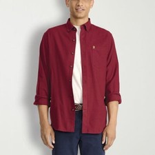 IZOD Stratton Men's Moisture Wicking Classic Fit Flannel Shirt - L - Red - NWT