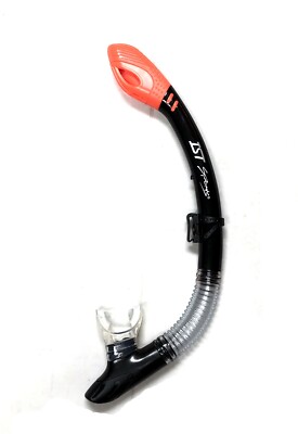 IST Sports Black/Orange DRY Snorkel with Purge/Mask Clip for Diving/Snorkeling