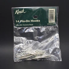 (2)14 Kirsch Pin-On Hooks for Drapery Curtain Use W/Traverse Rods 2.75" L Silver