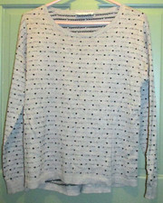 Two by Vince Camuto Women's Gray  Black Long Sleeve Pullover Sweater