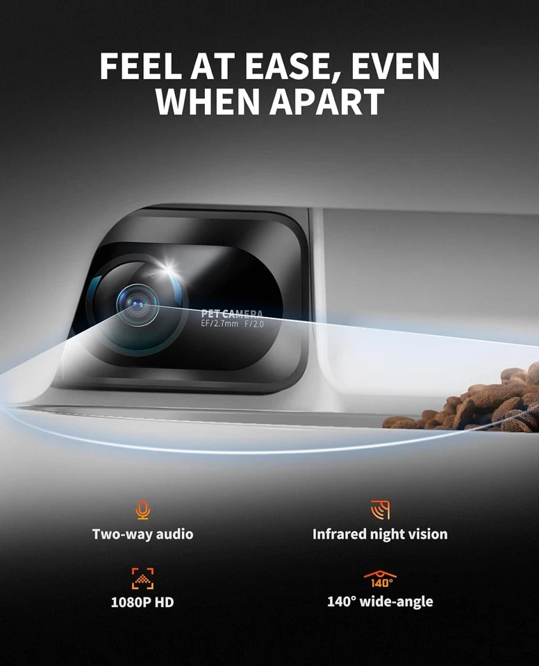 PETKIT Alimentador Automático para Gatos con Cámara, Video HD 1080P, Audio Bidireccional, Doble Tolva Foto 4 de 4
