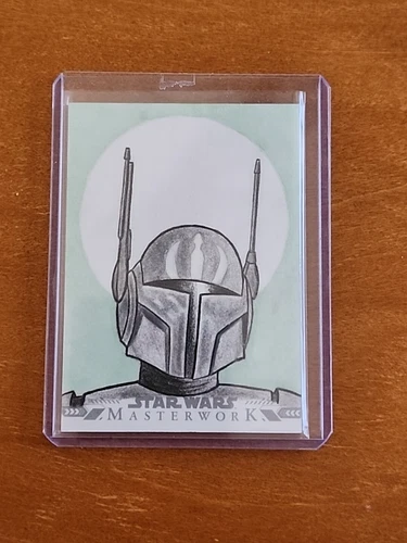 2023 Topps MASTERWORKS Sketch Mandolorian COLORED 1/1  Signed