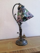 Lampada da tavolo ballerina ottone paralume stile tiffany