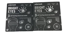 (2) Popmask Bright Eyes 3 Self Heating Steam Eye Masks 6 total masks