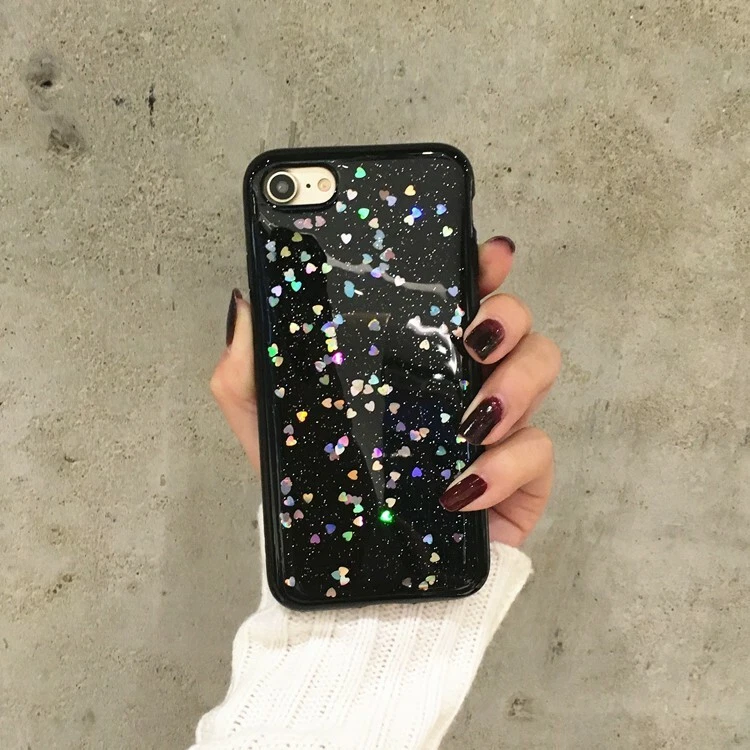 ELITE Cute Girl Glitter Bling Case iPhone 7/8G 7G 7Plus  STAR LOVE HEART  - Image 3 of 4