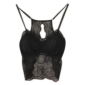Women Sexy Lingerie Lace V Neck Crochet Bralette Bra Crop Top Cami Padded Tank
