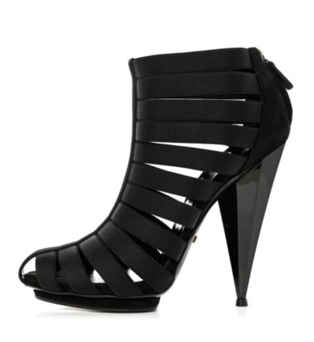 Gucci NS Elastico Moony Kid Nero Black w/ Box High Heel Shoes Booties 35.5 5 1/2 - Picture 4 of 11