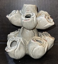 Vintage RARE Ceramic Rose Flower Frog, 9  by 9  13 hole