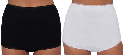 Ladies Incontinence Briefs with Pad Absorbent Washable Black & White Pants Women