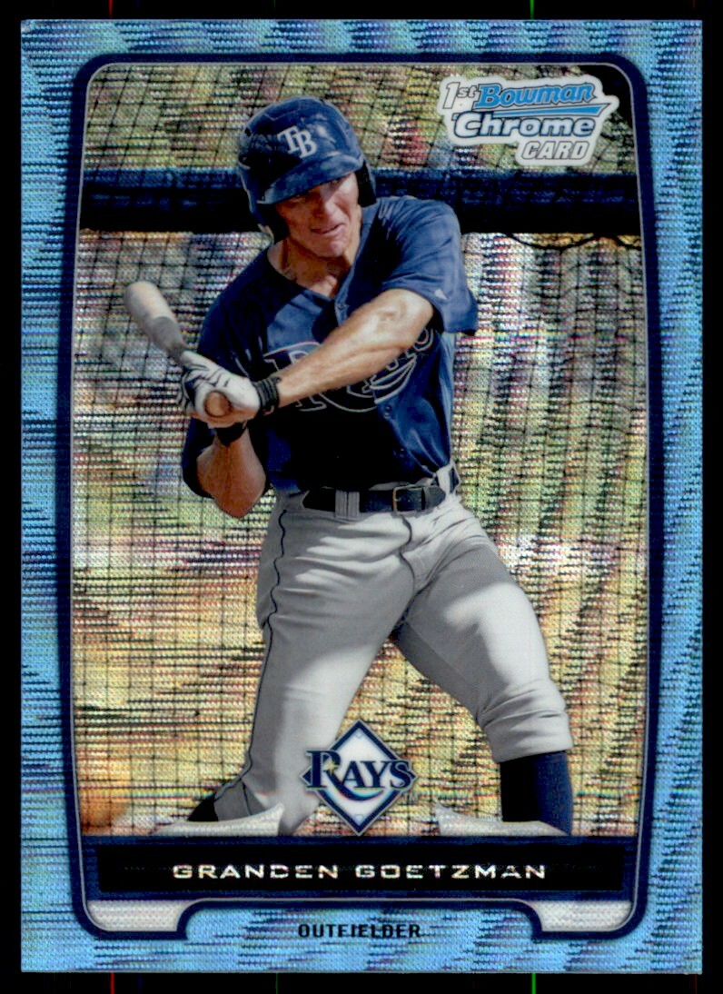 2012 BLUE WAVE REFRACTOR GRANDEN GOETZMAN TAMPA BAY RAYS #BCP113