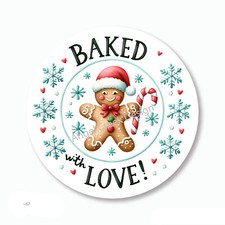 Baked With Love Gingerbread Christmas Favors Scrapbook Stickers Envelope Seals