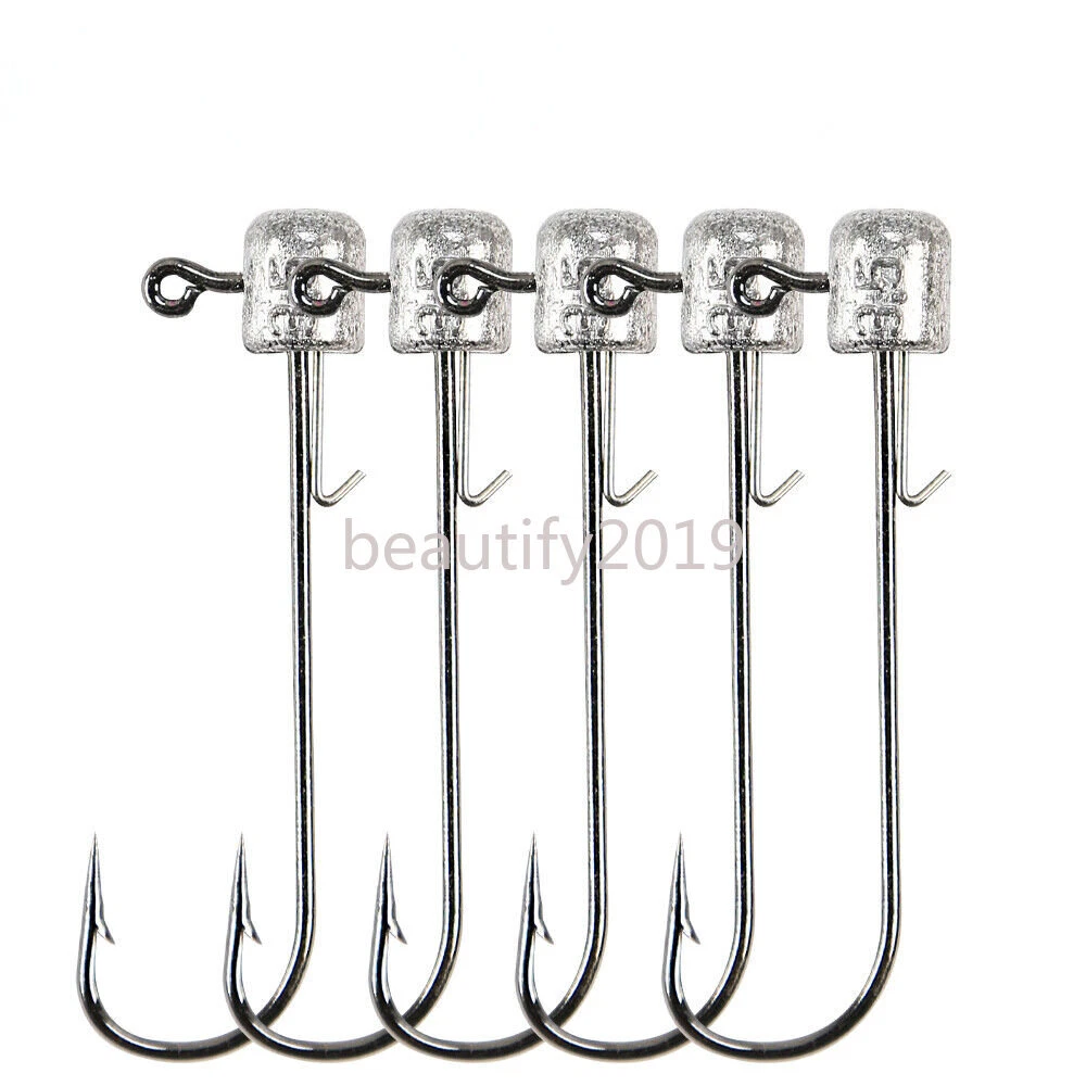 20 Pack NED Rig Jig Heads Fishing Hook Weedless Long Shank Secondary Hook  2g-14g