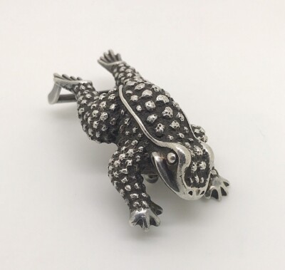 Vintage Barry Kieselstein-Cord leaping toad belt Kieselstein Cord Sterling Silver Leaping Frog Large 2 New  main image 3