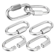 8PCS Stainless Steel Chain Quick Links Screw Carabiner Chain Hooks Connector