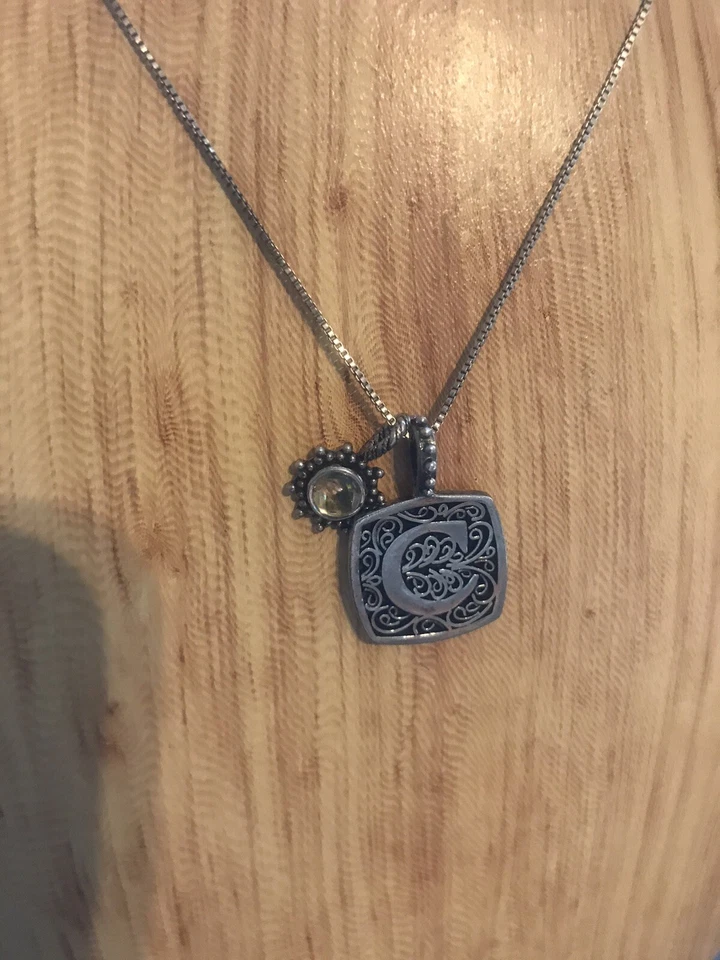 Lori Bonn Designer Sterling Silver 925 Citrine Two Pendants Necklace 18 Inches - Image 2 of 4