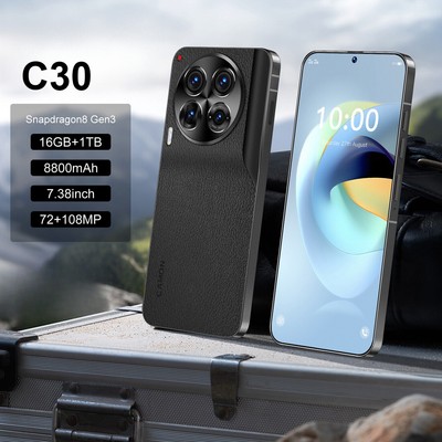C30 Smartphone Android 14 Unlocked 16+1TB 7.3'' 72+108MP 8800mAh Dual SIM