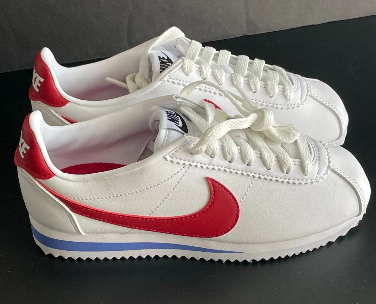 White and on sale red nike cortez