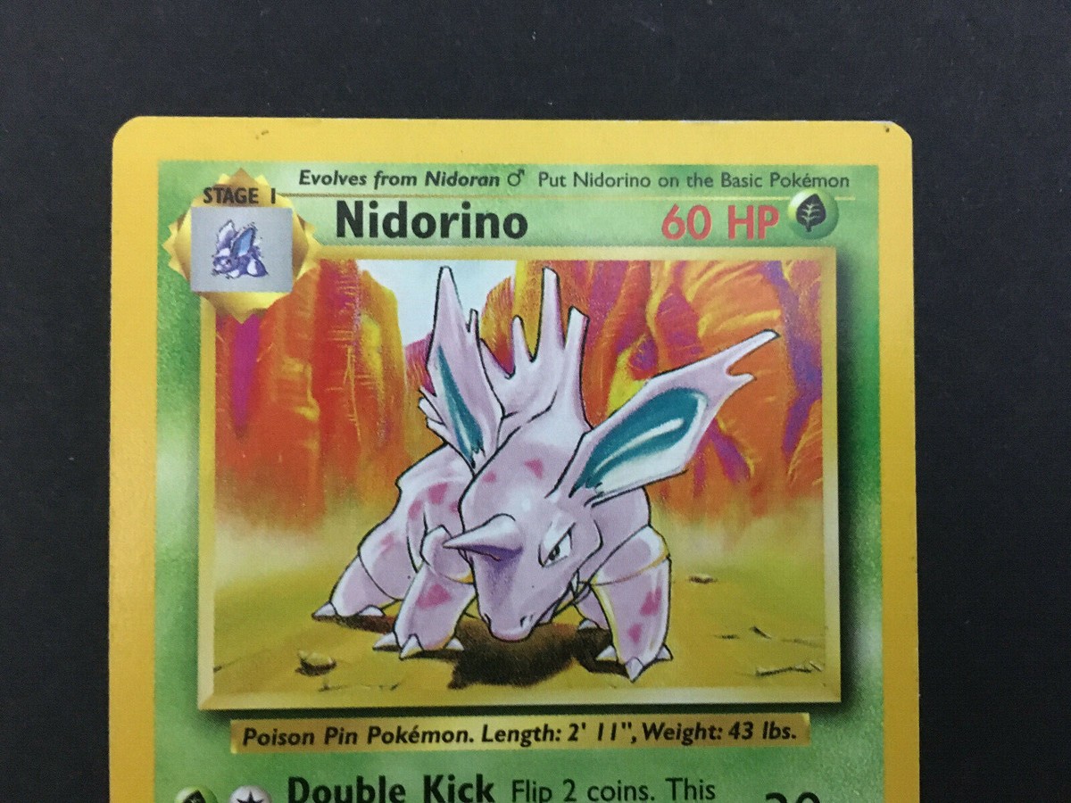 Pokemon Nidorino 37/102 - Base Set - Excellent Condition - Actual