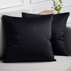 BLACK VELVET PILLOW COVERS ~ Pair 18 x 18 