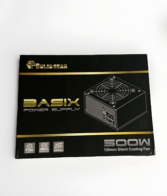 BASIX Power Supply 500W 120mm Silent Cooling Fan PSU Power Supply Unit