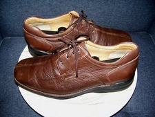 Johnston & Murphy Sheepskin Brown Leather Shuler Oxford Dress Shoes Men 9.5 W