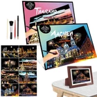 Scratch Art Paper Adults Foil Colorful City Series Painting Engraving Craft