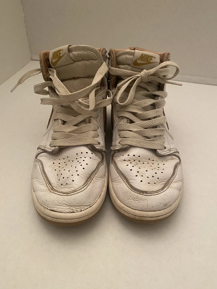 Jordan 1 Retro Alto OG Metálico Dorado PS Talla 2.5Y Juvenil Oro Blanco FD2597-107 Foto 4 de 4