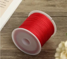 Cord 0.8mm Red Cotton Nylon String Jewelry Making DIY Beading 50M