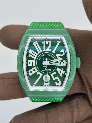 Franck Muller Vanguard Beach 41mm Green Glassfiber Auto Box+Papers Unworn