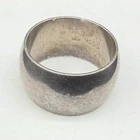 Vintage NB Sterling Silver 10mm Wide Simple Plain Cigar Band Size 5 Ring 6.4g