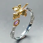 Unique ring Natural Amethyst Ring 925 Sterling Silver Size 8.5 /R461120