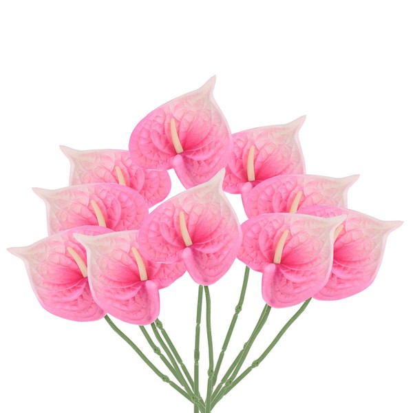 "13\" KüNstliche Anthurium Lilien Blumen 10 Pack Dauerhafte Blume Hell Rosa"-image