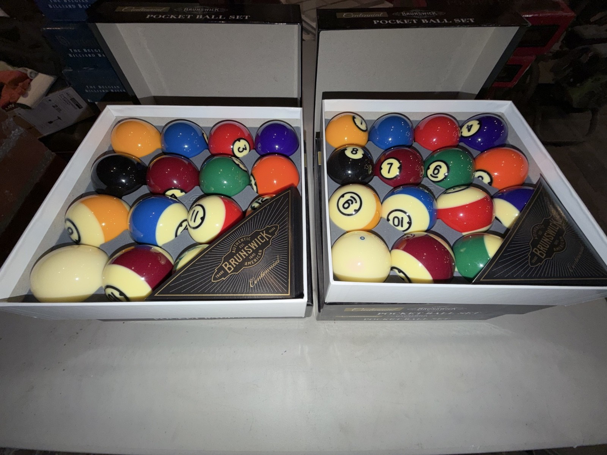 Brunswick Centennial Billiard Pool Balls Set Complete 16 Ball 2.25