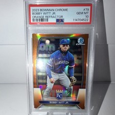 Bowman Bobby Witt Jr. 2023 Chrome Orange Refractor #79 /25 PSA 10 Royals
