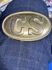 VINTAGE Rep Brass CS Civil War Belt Buckle Confederate States Belt Buckle