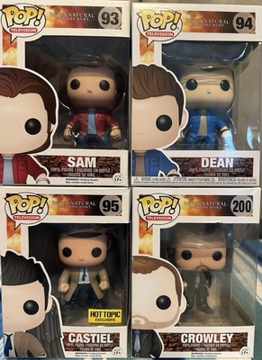 4 Supernatural Funko Pop lot Sam Dean Crowley Castiel FREE SHIPPING