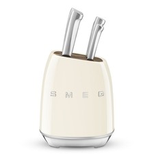 SMEG KBSF02CR Ceppo Portacoltelli Panna con Set 6 Coltelli Inox 50’s Style