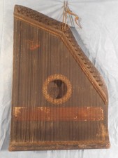 Antique Columbia Zither Co. Harp Instrument, old estate find in bad condition