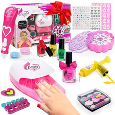 Kids Nail Polish Set for Girls, All in One Nail Art Kit with Nail Dryer/ Glitter