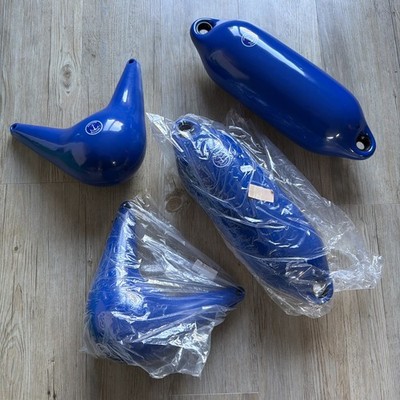 4x Anker Marine Royal Blue Bootsfender 2x Bug & 2x 13x45 Seitenfender Fast Post