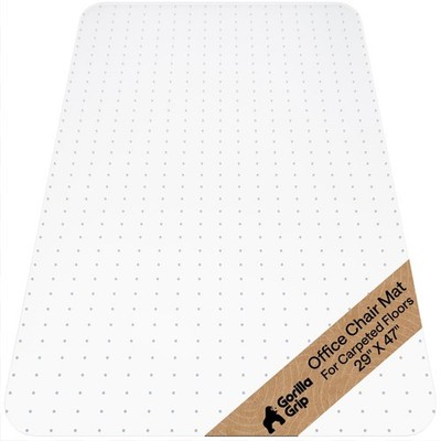 Gorilla Grip Slip Resistant Clear Office Chair Mat For Carpet Floors Smooth