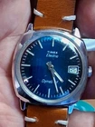 Vintage 1970s Timex Electric Dynabeat 36mm Mechanical Electric Watch Runs Well
