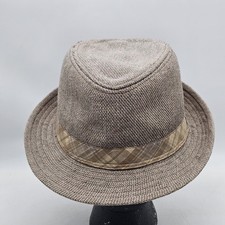 Stetson All American Beige Tan Fedora Trilby Hat Woven - Size Medium