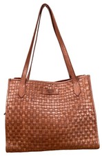 American Leather Co. Sandy Washed Triple Entry Satchel Brandy