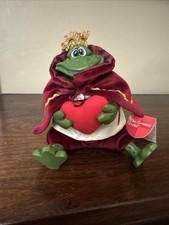 Russ Berrie Frog Shelf Sitters Lil Romantic Heart Prince Charming Crown With Tag