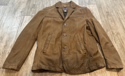 TIMBERLAND EARTHKEEPERS BROWN LEATHER JACKET-MEN'S LARGE