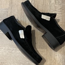 Rare Retro Mod British ‘Barratts’ Suede Chunky Union-Jack Buckle Loafers 7 41